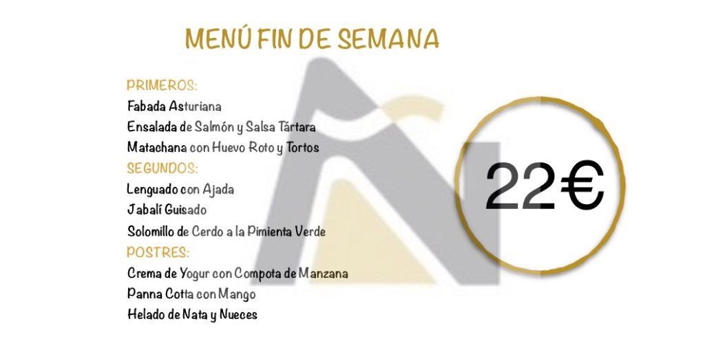 MENU ESPECIAL FIN DE SEMANA